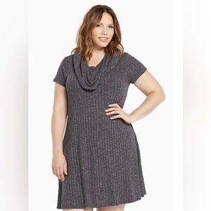 Torrid Gray Cowl Neck Sweater Dress size 1